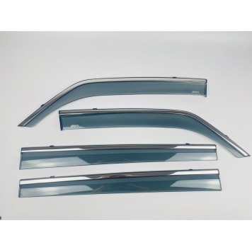 Дефлектори вікон Mitsubishi Pajero III 2000-2006 з нерж. хром полоскою-3